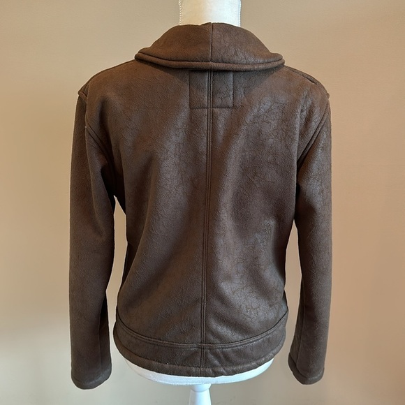 Straight Down Brown Bomber Jacket Size Large - Picture 5 of 8